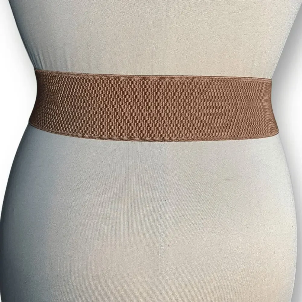 Vintage Y2K Tan Leather Layered Chain Belt Festival Statement Edgy Accessory